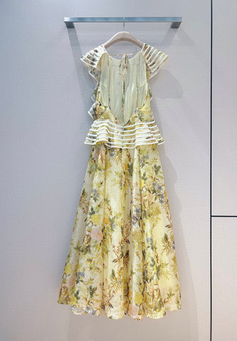 Eden Flounce Midi Floral Dress