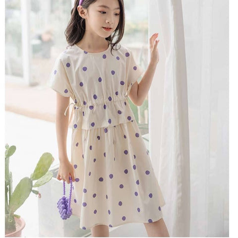Purple Polka Dot Print Princess Dress