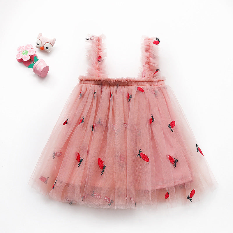 Sleeveless Fruit/Daisy Tulle Dresses